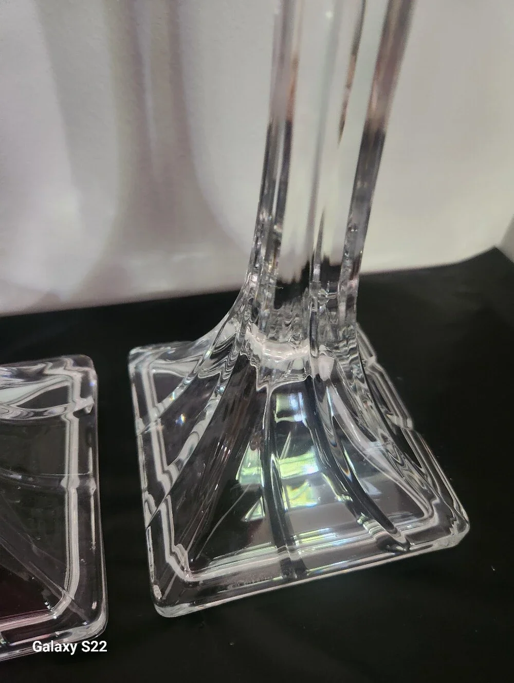 Toscany 24% Lead Crystal Clear  Candlestick Pair - Elegant Home Accents